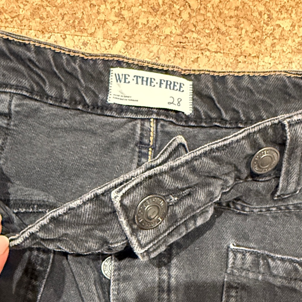 Free People Black High-Rise Wide Leg Jeans - Picture 3 of 5
